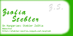 zsofia stebler business card